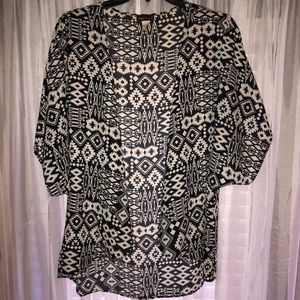 Black & White Tribal Kimono • OS • Forever 21